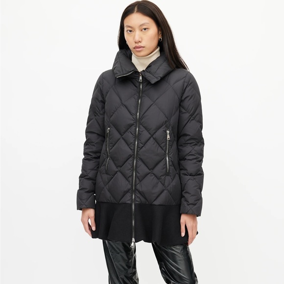 Moncler Jackets & Blazers - Authentic MONCLER Black Peplum Goose Down
Diamond Quilted Puffer Jacket Size 0
